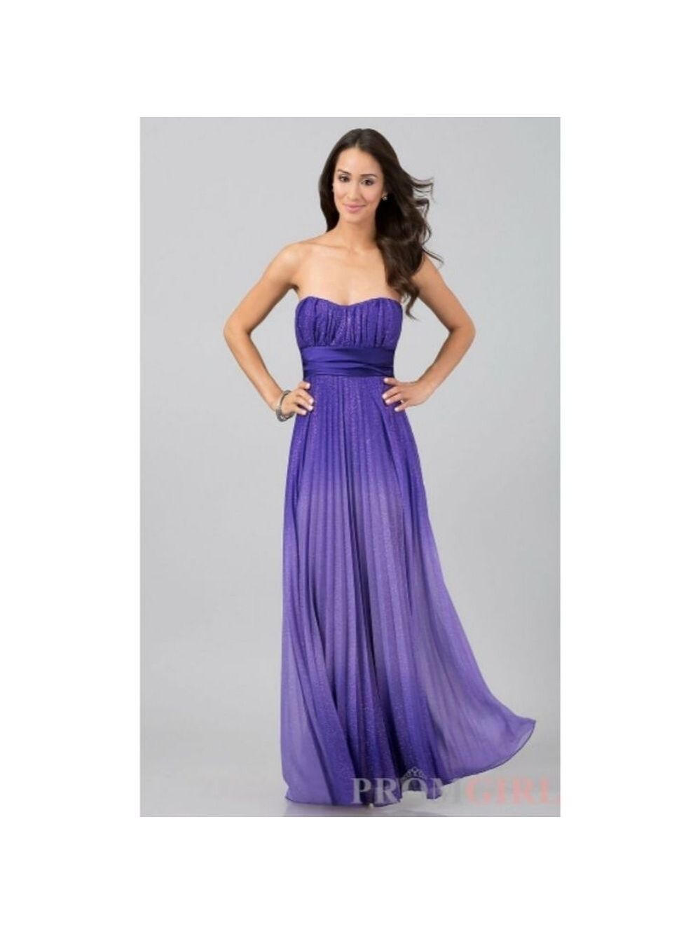Speechless Sparkle Purple Strapless Evening Gown Prom Dress